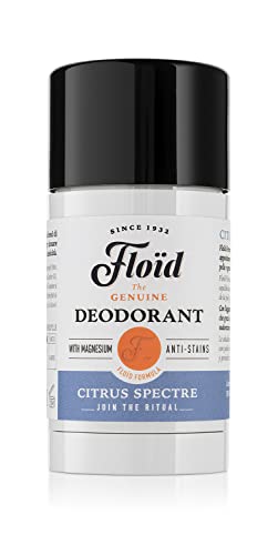 Floid Citrus Spectre Deodorant (75 ml), desodorante hombre con sales de magnesio de alta absorción y frescor duradero, desodorante sin aluminio ni parabenos con fórmula antimanchas