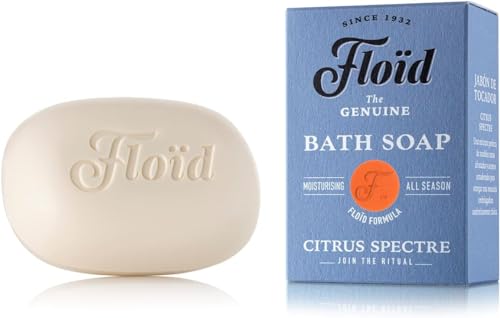 Floid Citrus Spectre Bath Soap, pastilla jabon de baño 100% vegetal, jabon con manteca de karite pura y lecticina y para proteger la piel y dejarla suave y flexible