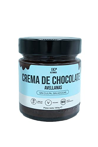 KETONICO Crema de Chocolate y Avellanas Sin Gluten, Sin Azúcares Añadidos, Sin Lactosa, Vegano, Sin OMG