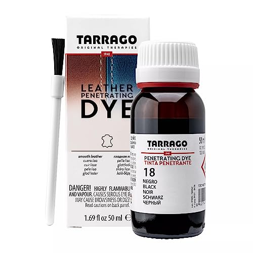Tarrago | Tintura Penetrante | Penetranting Dye 50 ml | Tinte para Zapatos y Bolsos de Cuero y Textil | Cubriente y Penetrante para Piel, Piel Sintética y Charol | Color Negro