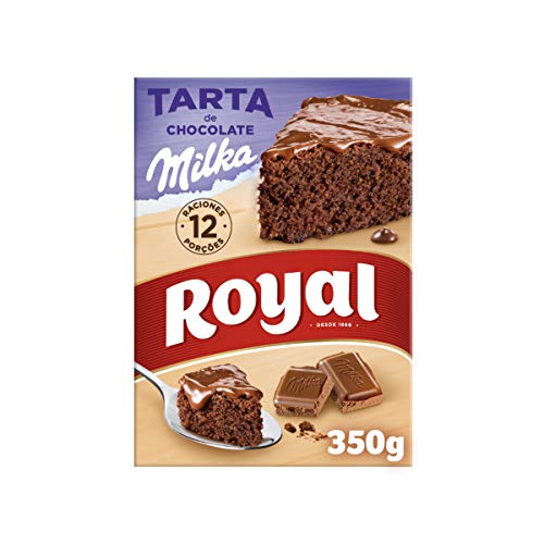 Royal Tarta de Chocolate Milka, Preparado en Polvo, 12 Raciones, 350g