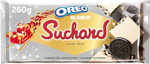 Suchard Oreo Tableta de Turrón de Chocolate Blanco con Trozos de Galleta Oreo y Arroz Inflado 260g