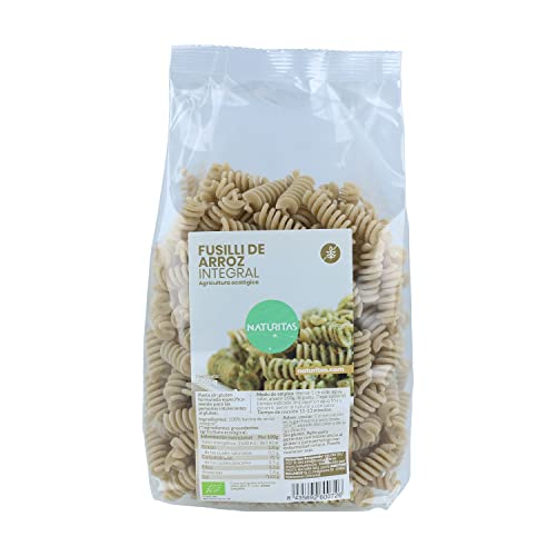Fusilli de Arroz Integral Bio 500 g de Naturitas Essentials | 100% harina de arroz integral | Sin gluten | Puede contener soja