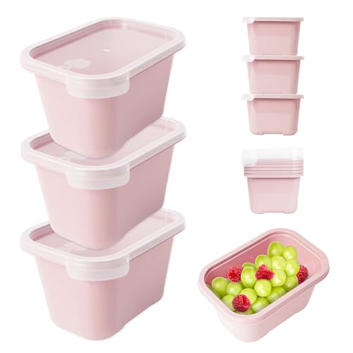 Mypicompany. Tapers para comida hermetico, 3 Piezas de 1000 ml. Envases para alimentos aptos para Microondas y Lavavajillas. Taper Plastico Color Rosa