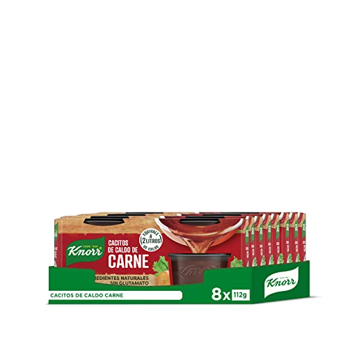 Knorr - Cacitos de caldo carne, 112 g, pack de 8
