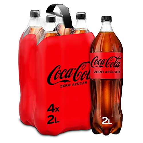 Coca-Cola Zero Azúcar - Refresco de cola sin azúcar, sin calorías - Pack 4 botellas 2L