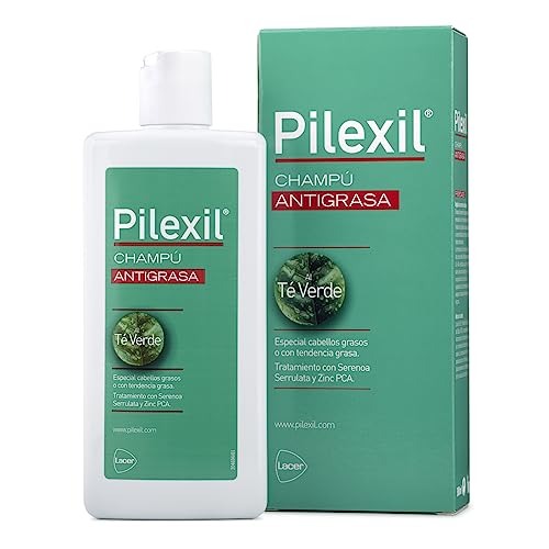 PILEXIL CHAMPU - Champú Antigrasa 300ml, de Uso Diario, Hidrata y Protege el Cabello, con Propiedades Suavizantes y Antioxidantes, para Cabellos Grasos