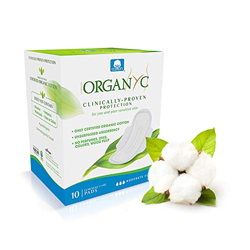 Organ(y)c, Compresas día con Alas Dobladas de Algodón Certificado 100% Biológico - 1 paquete x 10 unidades