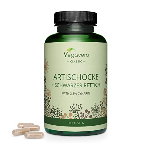 Alcachofa Organica + Rábano Negro | 10'000 mg + 2500 mg | Depurativo Hígado + Detox Natural | Altamente concentrado | Para 3 Meses | Diuretico + Digestión | Sin Aditivos | Vegano
