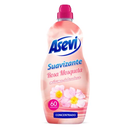 Asevi - Suavizante Asevi Rosa Mosqueta - Suavizante concentrado para la ropa - Frescor intenso y duradero - 60 lavados