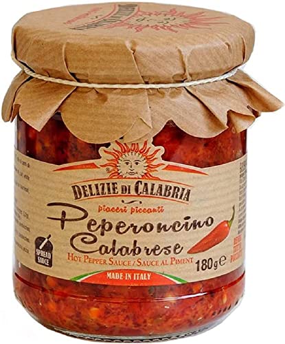 Salsa Picante de Chile Italiana (180g)  Hecho con Peperoncino de Calabria | Delizie di Calabria