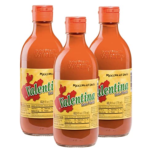 Valentina Salsa Picante, Mexican Hot/Spicy Sauce, Pack de 3 x 370 - Sin Gluten, Bajo en grasa y azúcar - Pack Promoo