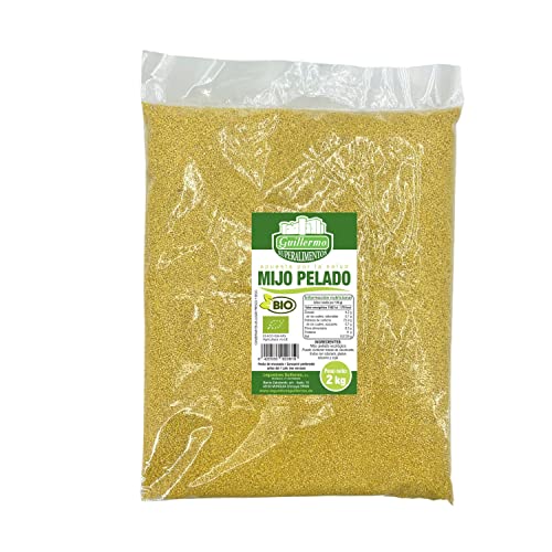 Guillermo | Mijo pelado BIO - Bolsa 2 kg | 100% ecológico | Muy apropiado para deportistas | Rico en fibra vegetal