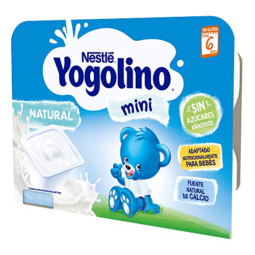 Nestlé Yogolino Mini Natural sin Azúcar Añadido, 6+ Meses, 6 x 60g