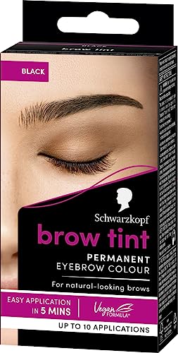 Schwarzkopf Brow Tint - Tinte De Cejas Negro Tono 1.1 – Coloración permanente - Color natural y duradero de hasta 4 semanas