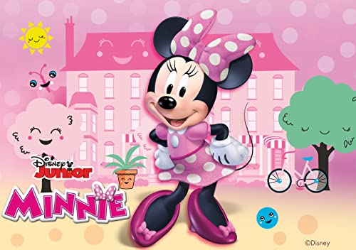 Minnie Mouse - Oblea Comestible para Decoración de Tarta de Cumpleaños Infantil - A5