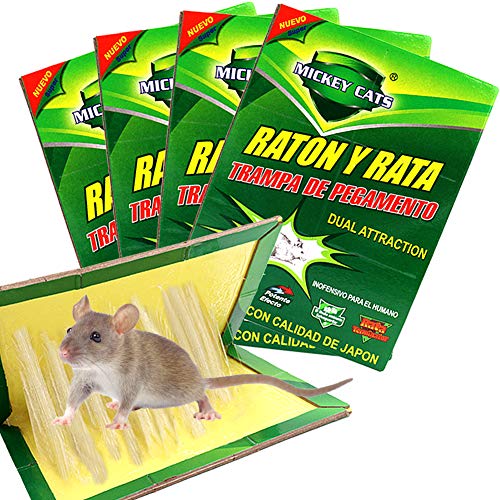 Panngu 4 Unidades Trampa Adhesiva para Ratas, Profesional Trampa para Ratónes, fácil de Usar ratón Adhesivas para ratoncillos y Rata (34cm x 22cm)