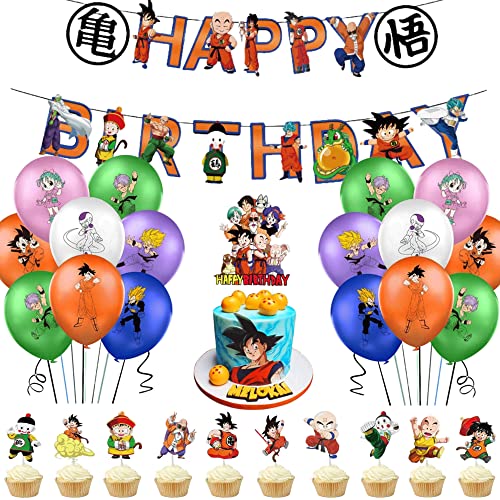 26Pcs Fiesta de cumpleaños de Anime Decoración de Globos de Fiesta Globos Decoracion Tarta Cumpleaños Pancarta para Fiesta