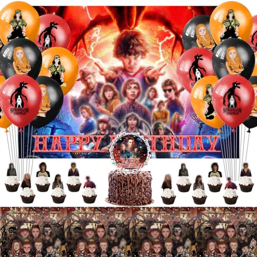 Hilloly Globos 33 Pcs Globos de Látex, Cake Cupcake Toppers, Decoraciones de Cumpleaños, Bandera Telón de Fondo de Cumpleaños